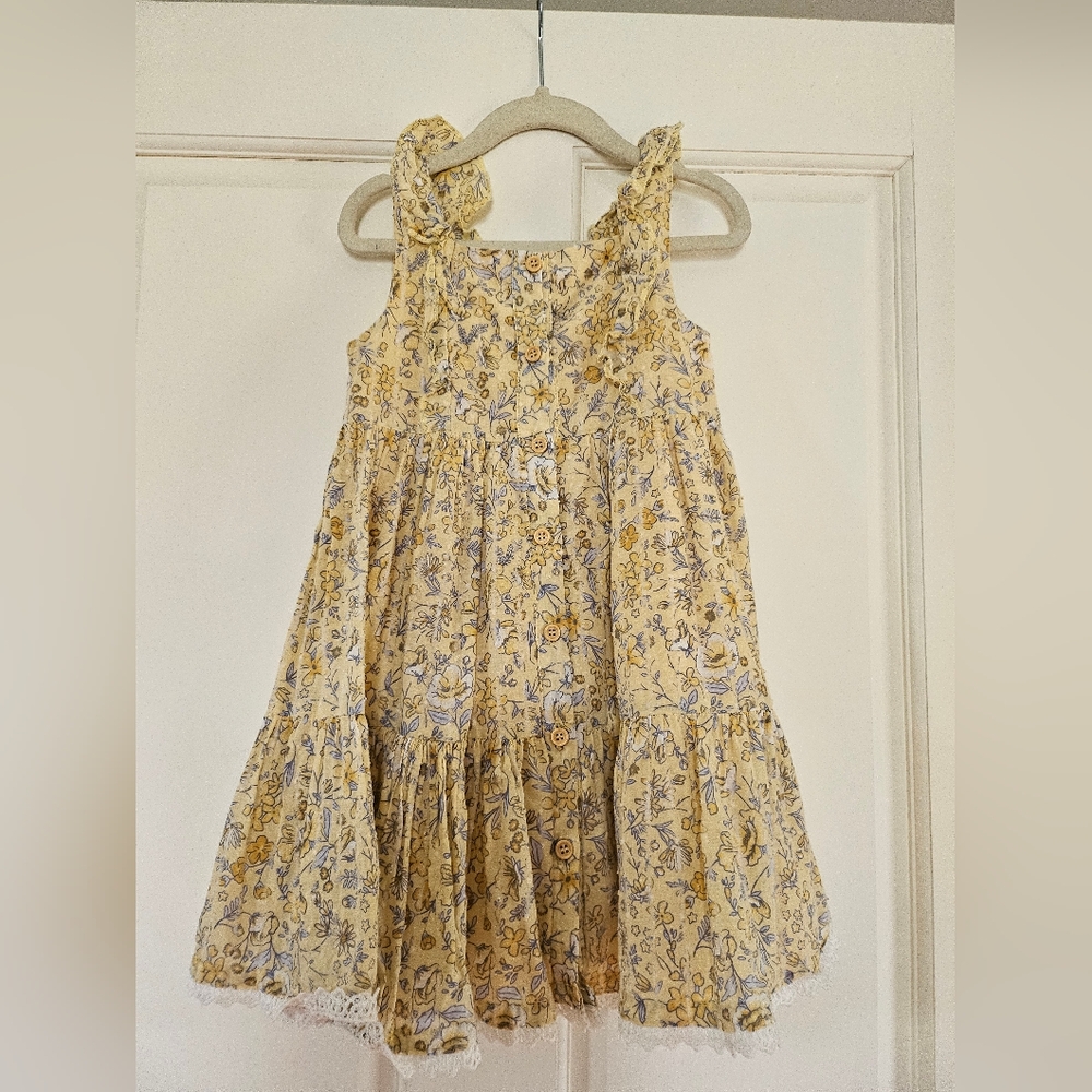 Floral Yellow Kids Dress